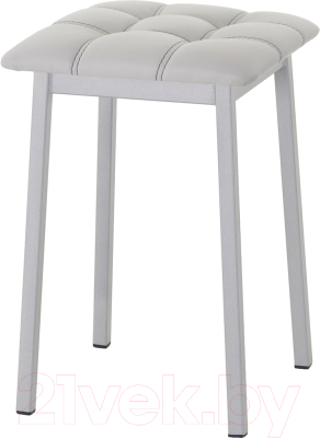 Табурет AMC Comfort 7К5.6 (кожзам серый/серебристый) - фото