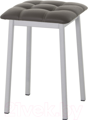 Табурет AMC Comfort 7К5.8 (кожзам серо-коричневый/серебристый) - фото