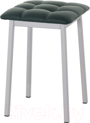 Табурет AMC Comfort 7К5.9 (кожзам зеленый/серебристый) - фото