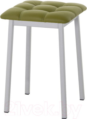 Табурет AMC Comfort 7К5.11 (кожзам оливковый/серебристый) - фото