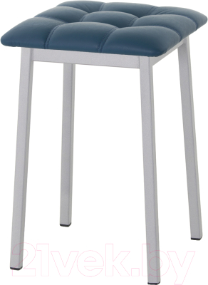 Табурет AMC Comfort 7К5.13 (кожзам атлантик/серебристый) - фото