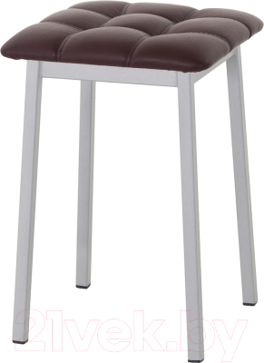Табурет AMC Comfort 7К5.14 (кожзам бордо/серебристый) - фото