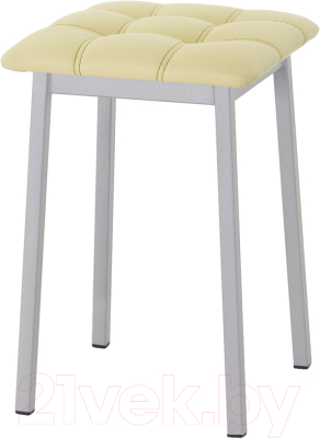 Табурет AMC Comfort 7К5.15 (кожзам светло-желтый/серебристый) - фото