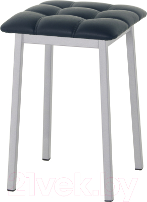 Табурет AMC Comfort 7К5.16 (кожзам антрацит/серебристый) - фото