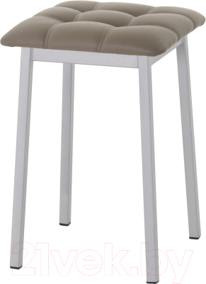 Табурет AMC Comfort 7К5.17 (кожзам капучино/серебристый) - фото