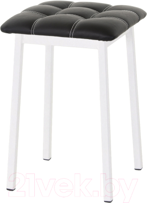 Табурет AMC Comfort 7К6.1 (кожзам черный/белый) - фото