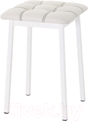 Табурет AMC Comfort 7К6.12 (кожзам белый/белый) - фото