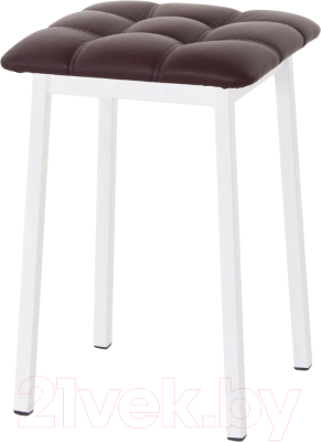 Табурет AMC Comfort 7К6.14 (кожзам бордо/белый) - фото