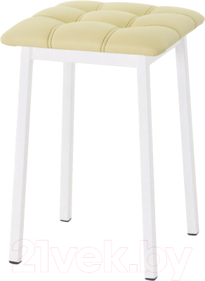 Табурет AMC Comfort 7К6.15 (кожзам светло-желтый/белый) - фото