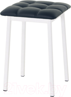 Табурет AMC Comfort 7К6.16 (кожзам антрацит/белый) - фото