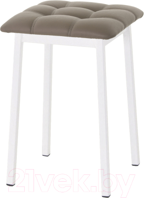 Табурет AMC Comfort 7К6.17 (кожзам капучино/белый) - фото