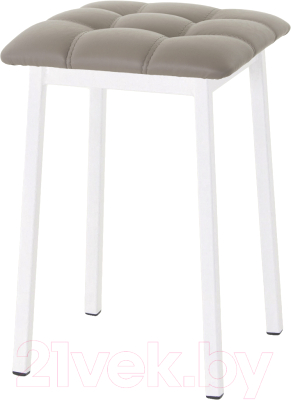 Табурет AMC Comfort 7К6.18 (кожзам латте/белый) - фото