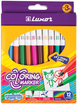 Фломастеры Luxor Coloring / 6101/12 BOX - фото