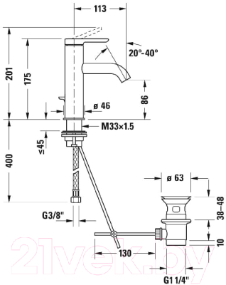 Смеситель Duravit C.1 / C11020001010