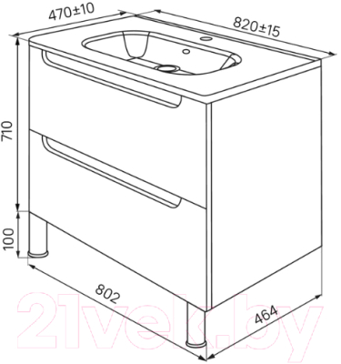 Тумба под умывальник IDDIS Edifice EDI80WFi95