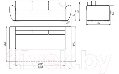Диван Lama мебель Пингвин-3/6