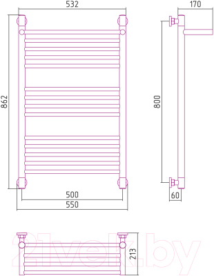 Полотенцесушитель водяной Сунержа Богема+ 80x50 / 051-0223-8050