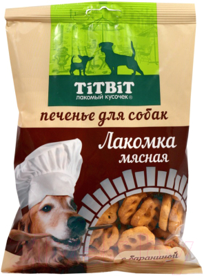 Лакомство для собак TiTBiT Лакомка мясная с бараниной печенье - фото