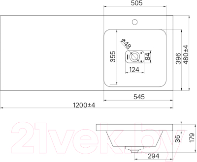 Умывальник IDDIS Brick 0106000i28