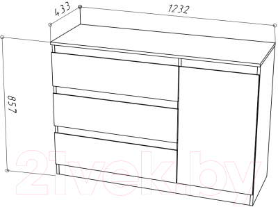 Тумба НК Мебель Stern Т-7 3-я 1д / 72676243 (16мм, белый)