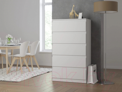 Комод НК Мебель Stern Т-8 5-я / 72676244 (16мм, белый)