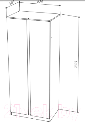 Шкаф НК Мебель Stern 2-х дверный / 72676501 (белый)