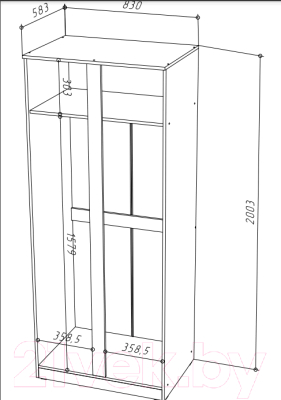 Шкаф НК Мебель Stern 2-х дверный / 72676501 (белый)