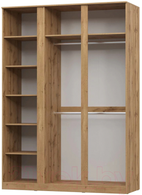 Шкаф НК Мебель Stern 3-х дверный с зеркалом / 72676506 (дуб вотан)