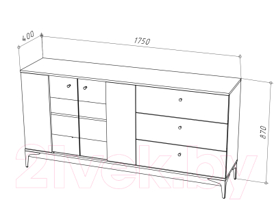 Тумба НК Мебель Нордик КД-3 / 71916620 (холодный серый/дуб артизан)