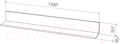 Полка НК Мебель Нордик / 71916623 (холодный серый)
