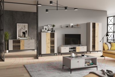 Тумба НК Мебель Нордик ТВ-175 / 71916621 (холодный серый/дуб артизан)