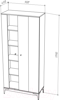 Шкаф с витриной НК Мебель Нордик / 71916624 (холодный серый/дуб артизан)