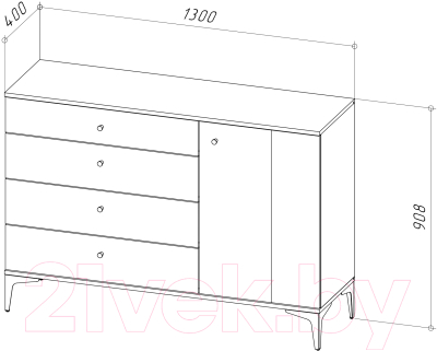Тумба НК Мебель Нордик КД-140 / 71916986 (холодный серый/дуб артизан)