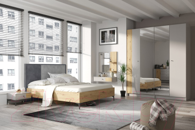 Прикроватная тумба НК Мебель Нордик / 71916987 (холодный серый/дуб артизан)