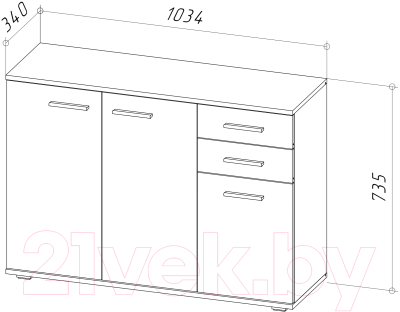 Тумба НК Мебель Fun КД-3 / 71336952 (белый)