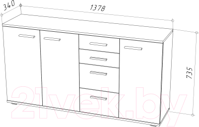 Тумба НК Мебель Fun КД-4 / 71336953 (белый)