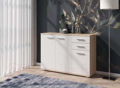 Тумба НК Мебель Fun КД-3 / 71336957 (дуб сонома/белый)