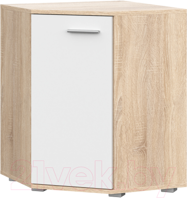 Тумба НК Мебель Fun КД-5 угловой / 71336959 (дуб сонома/белый) - фото