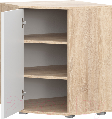 Тумба НК Мебель Fun КД-5 угловой / 71336959 (дуб сонома/белый)