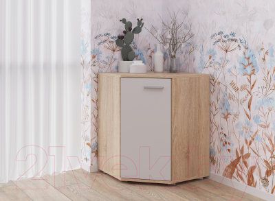 Тумба НК Мебель Fun КД-5 угловой / 71336959 (дуб сонома/белый)