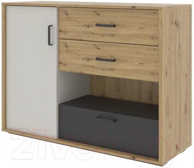 Тумба НК Мебель Kubo КМ-120 / 71705624 (артизан/черный/серый) - фото