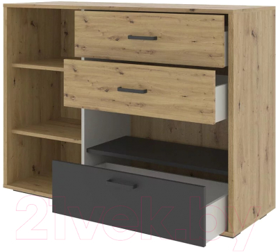 Тумба НК Мебель Kubo КМ-120 / 71705624 (артизан/черный/серый)