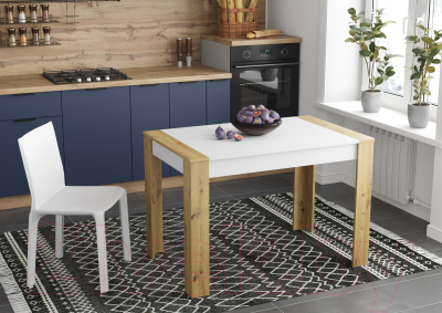 Обеденный стол НК Мебель Vega / 74525819 (артизан/белый)