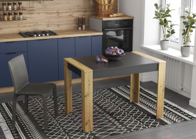 Обеденный стол НК Мебель Vega / 74525820 (артизан/черный)