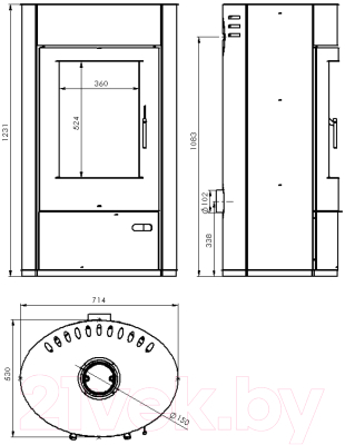 Печь-камин Мета-бел АОТ 11.0 (в модификации Дунай)