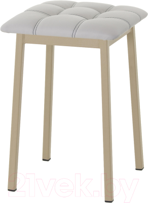 Табурет AMC Comfort 7К10.6 (кожзам серый/капучино) - фото