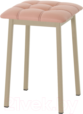 Табурет AMC Comfort 7К10.7 (кожзам коралл/капучино) - фото