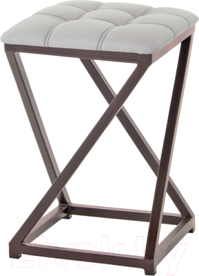 Табурет AMC Comfort 8К2.6 (кожзам серый/коричневый) - фото