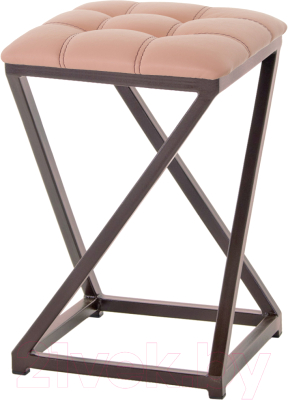 Табурет AMC Comfort 8К2.7 (кожзам коралл/коричневый) - фото
