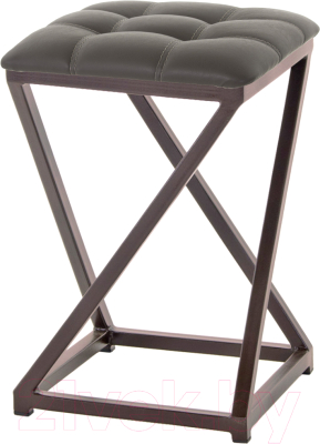 Табурет AMC Comfort 8К2.8 (кожзам серо-коричневый/коричневый) - фото